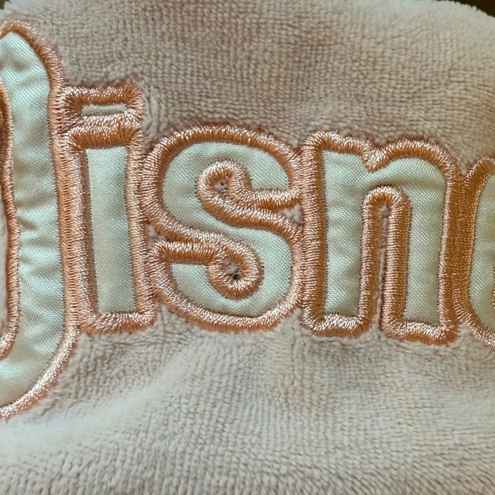 Disneyland Peach Spirit Jersey Girls 7/8 Embroidered Floral Velour Pink 1955 Med